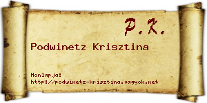 Podwinetz Krisztina névjegykártya